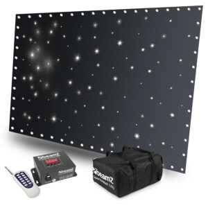 BeamZ 3x2m SparkleWall LED Star Cloth Backdrop with Remote – White